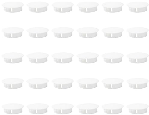 30 Pieces White Screw Caps Covers Flush Type Drill Hole Plugs For Kitchen Cabinet And Furniture Hole Concealment White Hole Covers