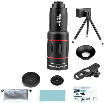 Lente d'ingrandimento Fotografia Obiettivo 18X/28X/36X/64X Teleobiettivo con clip di montaggio Teleobiettivo Telefono per la maggior parte dei telefoni Fotografia mobile rivestita multipla