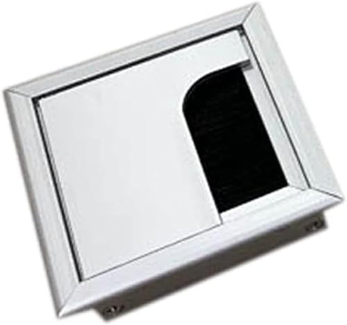 Arandelas para Cables De Escritorio Cubiertas De Orificios para Cables De Escritorio Arandela De Mesa Cuadrada De Aluminio Arandela De Cable De Alambre Rectangular Herrajes De, Silver, 100x100mm