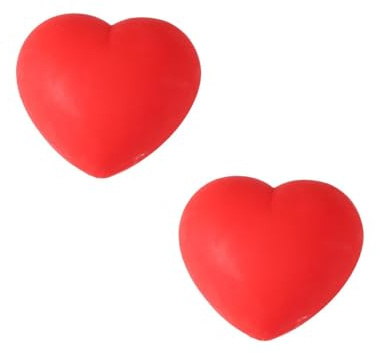 2er Set Stressball Herz aus TPR Gel (6,5x5,6 cm) – Rotes, weiches Anti-Stress-Spielzeug zum Drücken – Weich elastisches Squeeze Toy für Erwachsene & Kinder