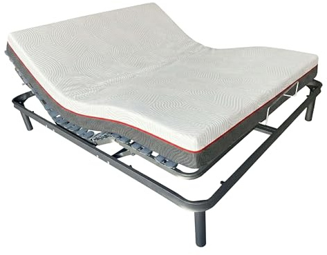 Miroytengo Pack Cama Eléctrica Articulada 150x190 cm con Colchón Viscoelástico Nert 5 planos motor, Mando y 7 zonas