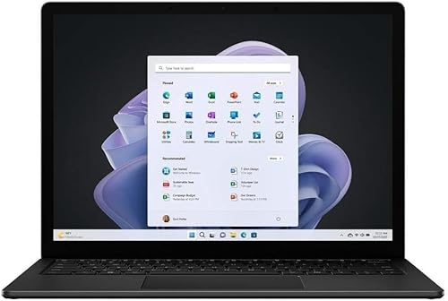 Microsoft Surface Laptop 5 13.5” PixelSense Touchscreen, Intel Core i7-1255U, 16GB LPDDR5x RAM, 256GB SSD, Intel Iris Xe Graphics, Wi-Fi 6, Windows 11 Pro, QWERTY English, Matte Black (Renewed)