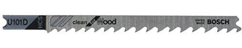 Bosch U101D3 3-Piece 4 in. 6 TPI Clean for Wood U-Shank Jig Saw Blades