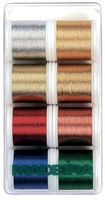 Madeira Klassischer Metallfaden – Hand- und Maschinennähen, zum Nähen und Sticken, enthält reines Silber für EIN Elegantes Finish – 8 x 200 m