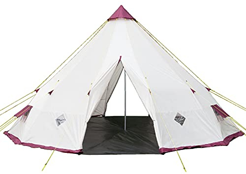 Skandika Tipi Kota 550 Zelt Outdoor | Campingzelt für bis zu 12 Personen, mit/ohne eingenähtem Zeltboden, Moskitonetz, 3 m Stehhöhe, Stahl-Gestänge