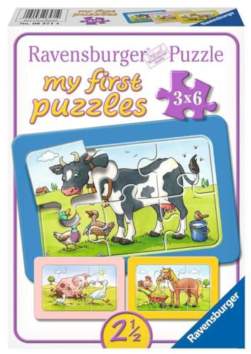 Ravensburger Kinderpuzzle - 06571 Gute Tierfreunde - My First Puzzle mit 3x6 Teilen - Puzzle für Kinder ab 2,5 Jahren