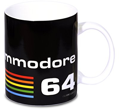 Logoshirt® Commodore 64 C64 Logo Porzellan Tasse, 300 ml | Spülmaschinenfest, Mikrowellengeeignet, Farbige Geschenkverpackung, Offiziell lizenziertes Design