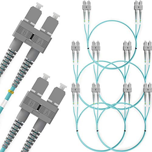 BEYONDTECH Cavo Fibra Ottica SC a SC OM3 Multimodale Duplex (3 Metri) - Cavo di Fibre Ottiche UPC/UPC - 50/125 (LSZH)