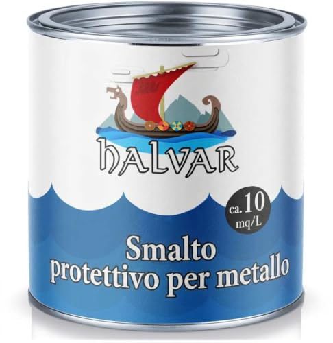 Halvar Vernis de protection métallique gris RAL 7000-7047 - Peinture métallique particulièrement résistante aux intempéries et protection parfaite de longue durée en métal, gris