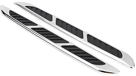 EVGATSAUTO Trim per sfiato del flusso d'aria per auto, 2 pezzi Coperchio per sfiato per flusso d'aria per porta laterale per cofano esterno per auto Griglia di aspirazione Adesivo decorativo