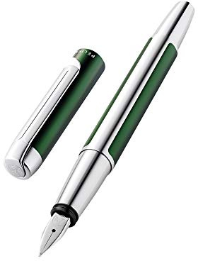 Pelikan 817509 Füller Pura, Waldgrün, M-Feder, 1 Stück inklusive Großraumpatrone Edelstein Ink® Sapphire