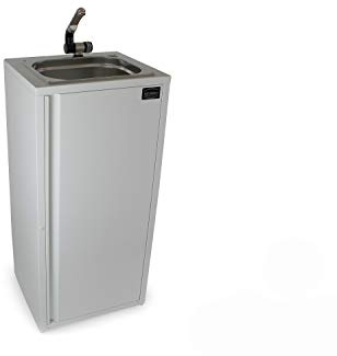 Mobiles Handwaschbecken 19 Liter Tank Waschbecken inkl. Fußtaster Marktstand Verkaufsstand Food Truck Marktstand Kirmes Weiß (ad-ideen)