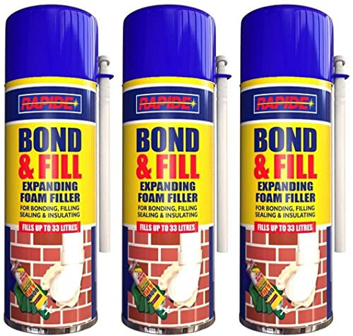 Yorkshire Homeware Expanding Foam Filler PU Expansion Insulation Bonding Filling Sealing Insulating Spray Cans Pack of 3