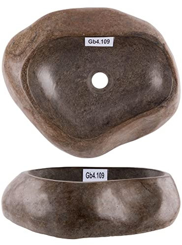 Lavabo redondo de piedra natural gris de 40 cm de WOHNFREUDEN – Selección única piedra lavabo lavabo piedra natural lavabo lavabo baño lavabo lavabo lavabo