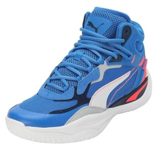 PUMA Playmaker Pro Mid, Scarpe da basket Unisex - Adulto, Puma Black Persian Blue Fire Orchid Ultra Blue, 42.5 EU