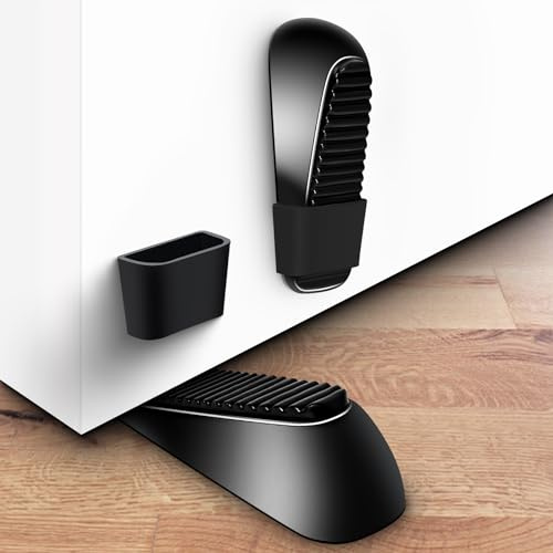 Mzsyxxm 2Pc Strongest Door Stopper - Heavy Duty Door Stop Wedge, Door Stoppers for Bottom of Door, Made of Premium Quality Zinc and Silicone, Suits Any Door, Any Floor, Doorstop Wedge Tall 1.65in