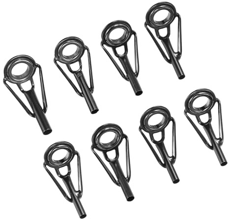 PATIKIL 1.8–2.6mm Rohr Durchmesser Angeln Rute Spitzen Reparatur Kit 8Stk Edelstahl Stahl Ring Leitfaden für Salzwasser Süßwasser Angeln Schwarz
