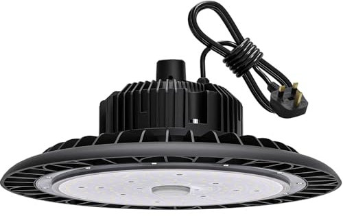 BLACK ORCHID UFO LED High Bay Light 100W 14000 LM with UK Plug 1.5 Meter Cable, 5000K Daylight, IP65 Waterproof, Non-Dim, Commercial Warehouse Workshop Factory Barn Garage Grow Tent Lighting Fixture