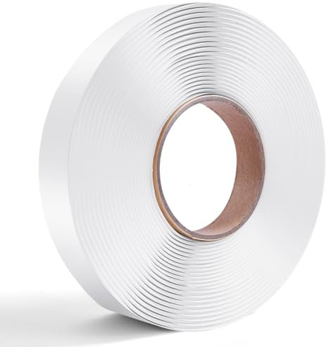 flintronic Nastro Butilico, 10M Nastro Sigillante Autoadesivo, 2mm*20mm Nastro sigillante impermeabile bianco, Nastro Autoadesivo Rinforzato, Nastro Ripara per Finestre&Barche Sigillatura(Bianca)