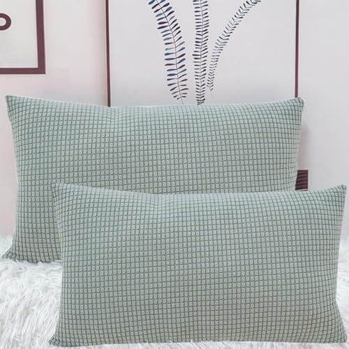 Stretch Kissenbezüge 50x70 2er Set Kissenbezug, Sofa Kissenhülle Für Dekokissen Cordstoff 40x60, Dekorative Zierkissen -hüllen, Cord Kissen Bezug Einsetzbar(Cedar Green,50x70 cm (Pack of 2))