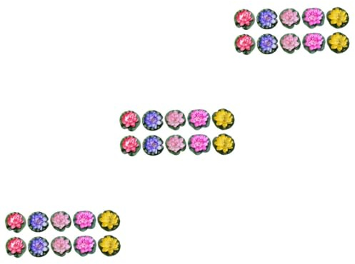 MAGICLULU 30 Piezas Loto Artificial Decoraciones Flotantes para Acuarios Adorno De Superficie De Agua Flor De Lirio Flotante Flor Flotante De La Piscina Loto De Espuma Artificial Nenúfar Eva