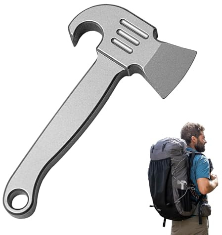 Pocket Axe Tool, Camping Axe Hammer - Small Pocket Axe Keychain - Titanium Alloy Pocket Axe Keychain for Men