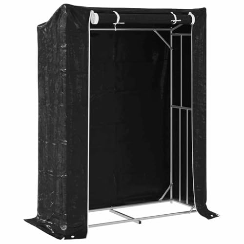 vidaXL Brennholzregal mit Regenschutz 150x60x200 cm Verzinkter Stahl, Kaminholzregal, Brennholzregal Außen, Kaminholzständer, Feuerholzregal