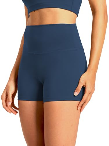 Roself Moment Radlerhose Damen 10cm Kurze High Waist Bequeme Stretch Sportshorts für Fitness, Yoga, Gym, Sommer