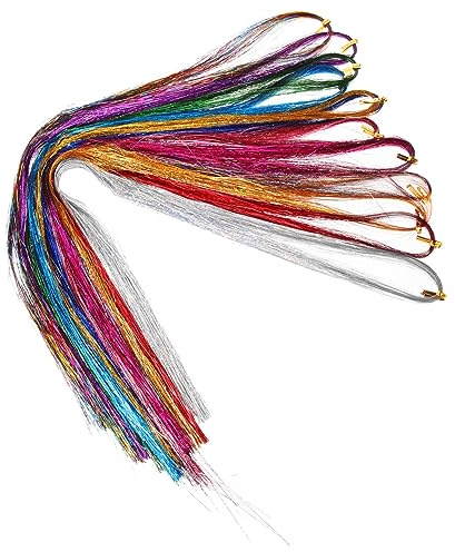 Ipetboom Extension Capelli Glitterati per Feste Kit di Fermagli per Capelli Accessori da Fata da Donna Glitterati Ciocche