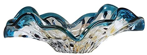JYARZ Bread Basket Vegetable Rack Glass Lotus Leaf Fruit Bowl Fruit Dish Candy Bowl Modern Art Transparent Fruit Plate Decor Decorative Fruit(34 * 34 * 13cm)
