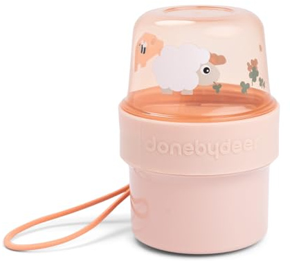 Done by Deer To Go 2-Way Snack Container S Tiny Farm Powder - Two Piece Snack Container - Diameter 8 x Height 11.5 cm - 100% PP Sealing Ring: 100% Silicone Both Food Grade