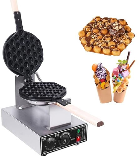 BOOZXCV Ice Cream Burger Make Bubbles Gaufrier Maker 1400W Commercial Bubbles Gaufrier Machine Gaufrier aux œufs antiadhésif Bulles électriques