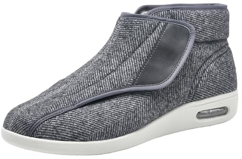 CVFOMBN Chaussures pour Personnes DiabéTiques,Elargissement Réglable Chaussures d'Intérieur et Extérieur Antidérapant Confortable pour Pieds Gonflés.Grey－38