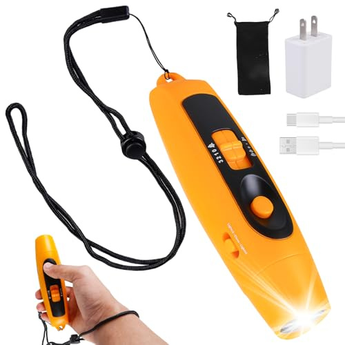 Elektronische Pfeife, Elektronische Handpfeife mit 3 Tönen und 2 LED-Lichtmodi, Handheld Sportpfeife, Hochfrequenzpfeife, Outdoor Signalpfeife für Trainer Schiedsrichter Sportarten Überleben, Schwarz