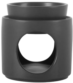 Zyiphor Duftlampe für Ätherische Öle, Duftlampe Teelicht mit Abnehmbarer Schale, Aromalampe Premium, Teelicht Diffusor für Duftwachs und Duftöl (Matt Schwarz)