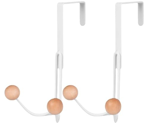 SHINEOFI Patere Porte Metal Lot De 2 Crochet De Porte Pour Vêtements Sac À Main Et Serviettes Accroche Manteau Sans Percage Pour Salle De Bain Et Cuisine 13.50 X 9.00 X 6.00 cm