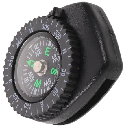 SKISUNO Brújula de Muñeca Resistente al Agua Soporte para Reloj Negro M, Compás de Fácil Lectura para Buceo, Senderismo y Supervivencia al Aire Libre, Accesorio Portátil para Navegación