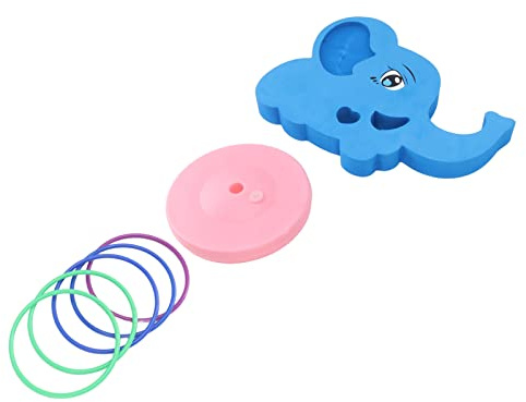 MasYosh Schwimmendes Schwimmbrett, Wettkampfspiel mit Wurfringen, Leichtes Wasserspielzeug in Elefantenform für, Schwimmbeckenspiele und Interaktives Wasserspielen für Eltern und