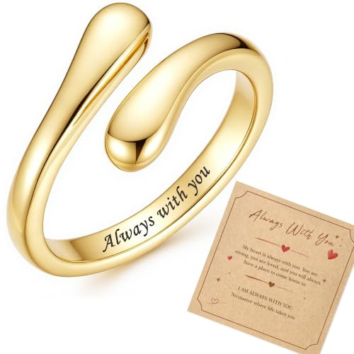 Turandoss Gold Chunky Statement Rings, Birthday Gifts for Women Girls