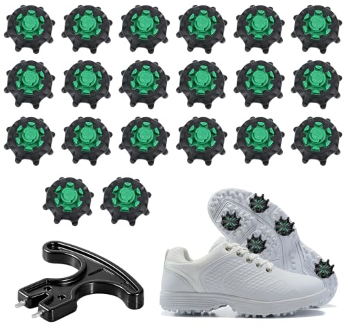 20Pcs Golf Shoe Spikes,Golf Spikes with Wrench Replacement for FootJoy Fast Twist 3.0 System,Soft TPU Golf Cleats,Non-Slip Outdoor Traction for Golf Courses & Terrain