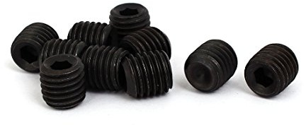 sourcing map 10Stk M14 Innensechskant Schalenpunkt Madenschraube Schwarz | Verschluss, DIN916, 14mm