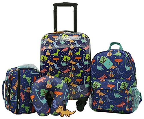 Travelers Club 5 Piece Kids' Luggage Set, Dino
