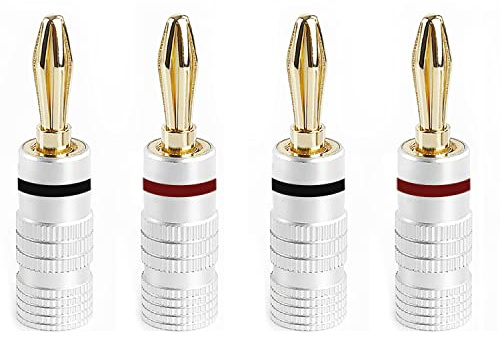 CHUNGHOP Spine per cavo a banana 4PCS, connettore jack audio, blocco a doppia vite, connettore cavo altoparlante per amplificatore, HiFi, ricevitore