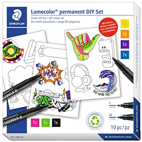 STAEDTLER Lumocolor 31 Permanent Marker – 7er-Set, F & M | Universalstifte, wasserfest für fast alle Oberflächen – verschiedene Breiten – Art.-Nr. 31 SET2