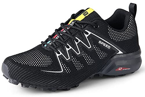 KUXUAN Cycling Shoes Men Peloton Road Bike Shoes, Non-slip and Breathable, Black-43 EU