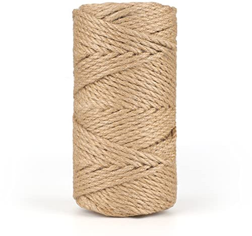 KINGLAKE 5mm Corde Jute,50M Corde Chanvre, Corde de Jardin en Chanvre,Ficelle de Chanvre pour Jardin, Bricolage, Décoration