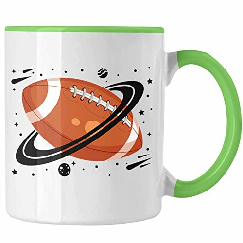 Trendation - American Football Tasse Geschenk Football-Spieler Geschenkidee für Geburtstag (Grün)