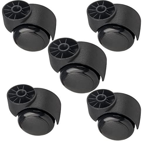 LAErper 2 Inch Stemless Black Silent Furniture Casters, 5pcs Heavy Duty Office Chair Casters, Replacement Swivel Chair Accessories
