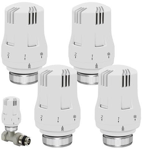 AVCXEC Thermostatkopf, 4 Stück Heizkörper Thermostatkopf, M30x1,5 Heizkörperventil Thermostat, Heizungsregler, Heizungsventil, Heizkörper Thermostatventile, Thermostat-Kopf für Büro, Zuhause