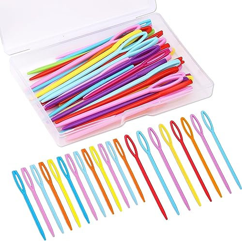 Benlay 50 Stück Kunststoff-Nähnadeln (7 cm / 9 cm), Kunststoff-Nadeln für Garn und Handwerk, Garnnadeln mit großer Öse, Sticknadeln zum Selbermachen, Nähen, Kunsthandwerk